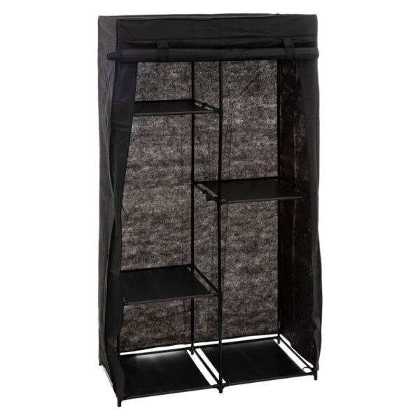 5Five Mobiele opvouwbare kledingkast - zwart - hang en leg opties - kunststof - 88 x 46 x 169 cm