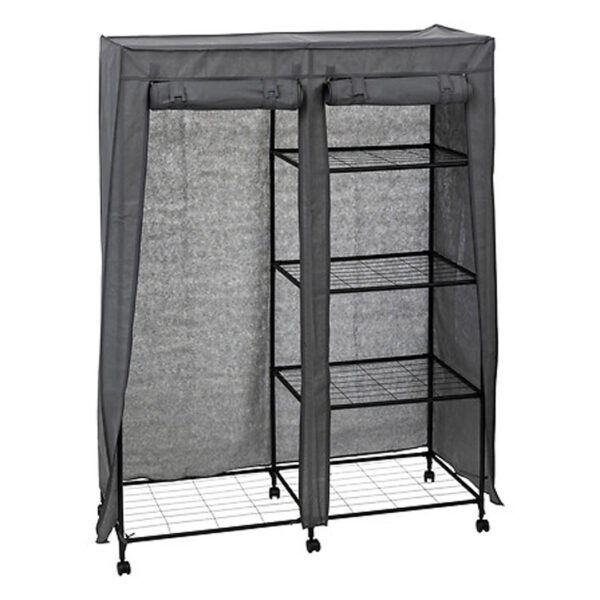Mobiele kledingkast - opvouwbaar?- zwart - kunststof - 120 x 50 x 168 cm - hang en leg opties