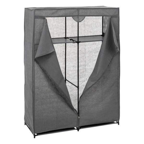 5Five Mobiele kledingkast - grijs - kunststof - 110 x 45 x 155 cm