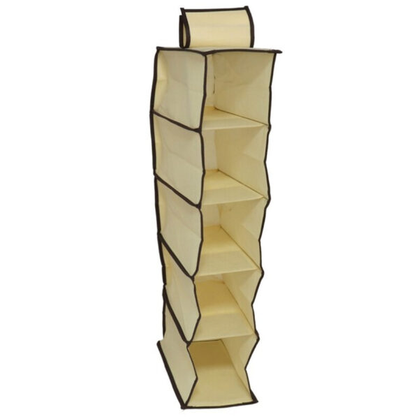 Gerimport Camping opberg/hangkast - leg niveaus - opvouwbaar - beige - 15 x 30 x 70 cm